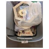 Tote w/ Lid + Craft & Sewing Supplies