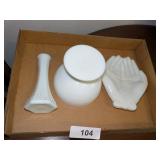 (3) Milk Glass Items