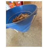 Plastic Bucket Full of Clothespins