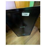Black Two Drawer Metal File Cabinet No Keys