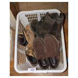 Laundry Basket w/ Work Boots & Shoes