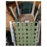 Aluminum Frame Lounger, (3) Plastic Patio Chairs &