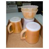 Fire King Peach Luster (2) Coffee Cups &