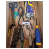 Pliers, Box Cutter, Screwdrivers, WD40 Partial, +