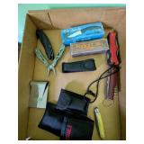 Assorted Knives, Money Clip & (2) Harmonicas