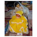 Vintage Dolls w/ Crocheted Dresses