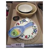Assorted Plates, Bowls & Spoon Rest