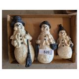 (3) Snowman Figurines Resin?