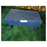 Small Wood Stool Painted Blue