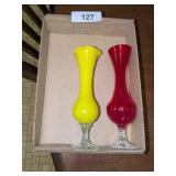 (2) Colorful Bud Vases