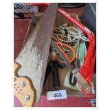 Stanley Hand Saw, Bow Saw, Lighter, Hose Nozzles &