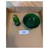 Miniature Green Lamp & Green Bowl