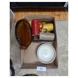 (3) Fall Mugs, Visionware Casserole &