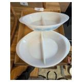 (2) Segmented Glasbake Casseroles
