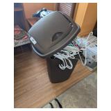 Trash Can w/ Topper Full of Clothes Hangers