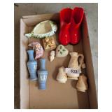 Ceramic Vases, Trinket Boxes, S/P Shaker w/