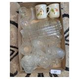 (4) Glass Snack Plates & Cups +