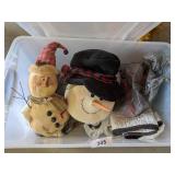 Christmas Decor In Tote w/ Lid