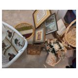 Baskets, Ceramic Pitcher Vase, Wall Art, Tray &