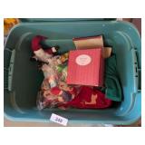 Christmas Decor In Tote w/ Lid