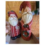 (2) Paper Mache Santa Figures