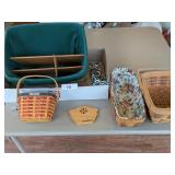 (3) Longaberger Baskets w/ Some Accessories,