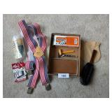 Patriotic Suspenders, Wallet, Razors, +
