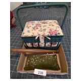 Sewing Basket w/ Contents & Other Sewing Items