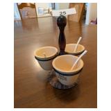 Pfaltzgraff Condiment Server w/ Caddy