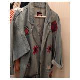 Denim Jacket w/ Quilt Applique Size L +