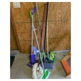 Mops, Brooms & Dustpans In Tote w/ Lid