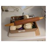 Measuring Spoons, Wood Rolling Pin, Cheese Slicer,