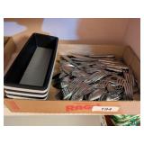 Assorted Silverware & Plastic Drawer Organizers