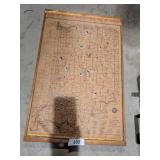 1950 Order Of Eastern Star District Map On Wood