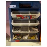 Plastic Rubbermaid Organizer w/ Contents