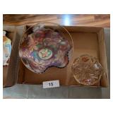 Fenton Autumn Acorns Carnival Glass Bowl, +
