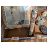 (3) Vintage Ceiling Light Globes & Green Glass