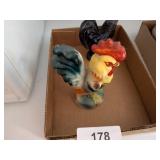 Heavy Glass Rooster Figurine &