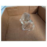 Vintage Clear Hollow Glass Dog Candy Container