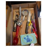 Assorted Kitchen Utensils + Vintage Recipe Cards