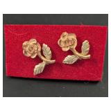 (1) Set of Flower Earrings - Marked 14K**