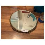 Vintage Filigree Mirror Vanity Tray
