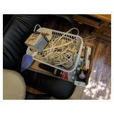 Electrical Cords, Plastic Basket, Light Bulbs, +