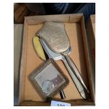 Vintage Hand Mirrors + Mirrored Dresser Tray