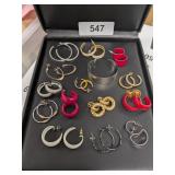 Assortment of Costume Jewelry Hoop Earrings**