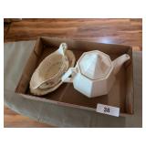 Homer Laughlin Gravy Boat & Tea Pot