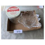 Sexton Quality Foods Jar & Glass Leaf Bowl