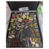 Assortment of Costume Jewelry Clip On Earrings -*