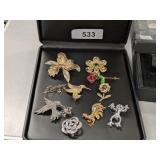 (10) Costume Jewelry Brooches