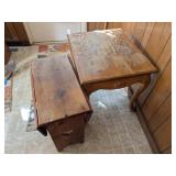 Cottage Core Side Table w/ Drop Down Leaves &